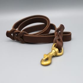 Lucky Hearts™ geflochtene Fettlederleine  M–L / Braun