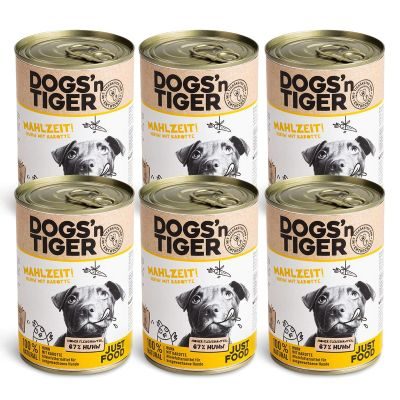 Thumbnail 1: Dogs'n Tiger Adult Premium Hundefutter, Nassfutter, Getreidefrei, Mahlzeit, Huhn & Karotte, 6x 400g
