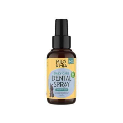 Milo & Mia  Daily Care Dental Zahnpflegespray für Hunde, probiotisch zur Reduktion von Pilzkulturen, Schafgarbe und Goldrute wirken entzündungshemmend (3x100ml)