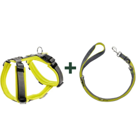 HUNTER MALDON Set Geschirr & Leine | XS-S , 20 | limette/grau