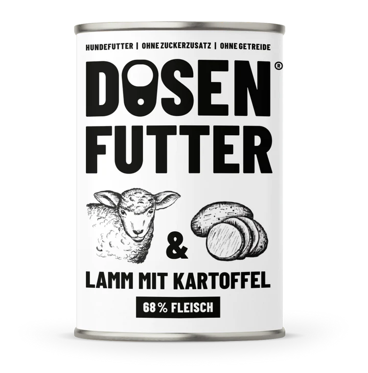 Schnauze & Co. 6x Dosenfutter® LAMM & KARTOFFEL 800g