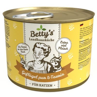 Thumbnail 1: Betty's Landhausküche Diätfutter für Katzen mit Geflügel PUR 12x 200g