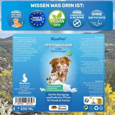 Thumbnail 6: BluePet Pfotenschaum – Pfotenreiniger als sanfte Pfotenpflege