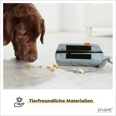Thumbnail 2: PIUPET Futterbeutel Hunde I Befüllbarer Apportierbeutel für Hunde I Futterdummy Hundetraining I Futterbeutel Hundetraining I Grau