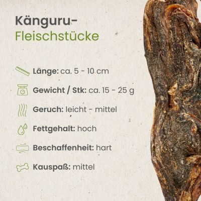 Thumbnail 3: kauartikel.com Känguru-Fleischstücke - Hunde-Kauartikel - Hunde-Snack - Hypoallergen-Kausnack - Leckerli