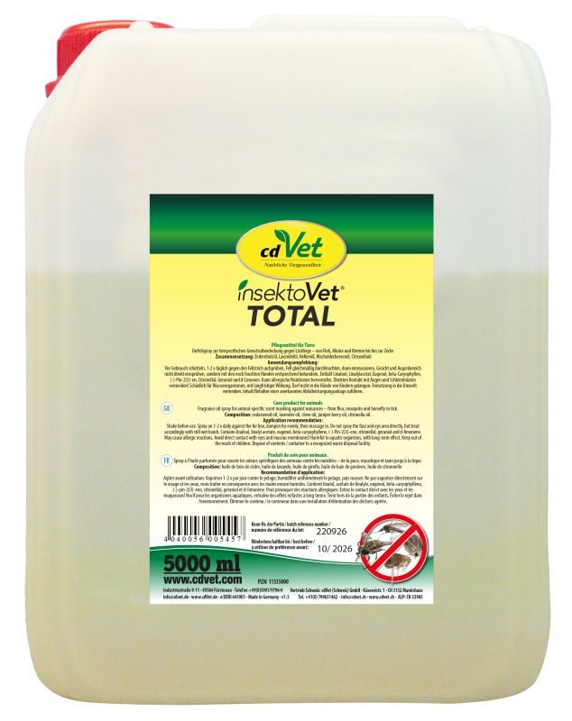 cdVet insektoVet Total 5 L – Natürliches Pflegespray für Hunde & Katzen zur Geruchsmaskierung mit