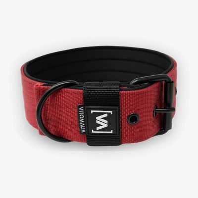 Vitomalia VitomaliaKlassisches Hundehalsband mit abstehender Innenfütterung - Nero Bordeaux