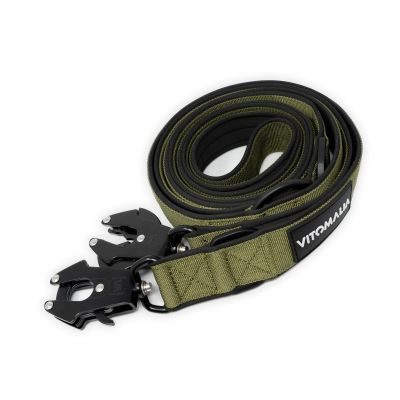 Thumbnail 4: Vitomalia Extreme EditionTaktische verstellbare Hundeleine mit Froschkarabiner aus Hartaluminum Khaki