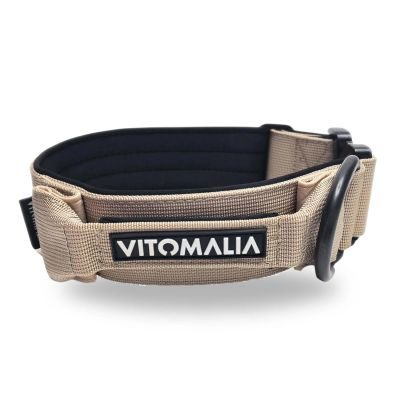 Thumbnail 1: Vitomalia Taktisches Hundehalsband mit belastbarer Schnalle & Magnet Handgriff - Beige