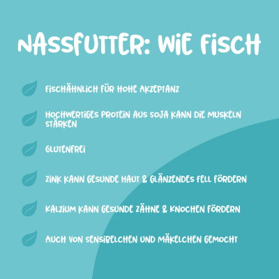 Thumbnail 1: Vutter! Vutter! Hundefutter vegan | Nassfutter Wie Fisch | 12x400g | glutenfrei | Alleinfuttermittel | für Hunde | veganes Hundefutter
