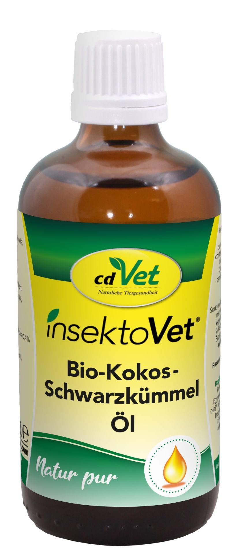 cdVet insektoVet Bio-Kokos-Schwarzkümmel-Öl 100 ml für Hunde – BIO Ergänzungsfuttermittel