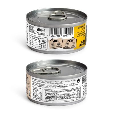 Thumbnail 5: Dogs'n Tiger Adult Premium Katzenfutter, Nassfutter, Getreidefrei, Ei der Daus!, Huhn & Ei, 12x 70g