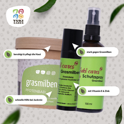 Bild 1 von 1: Yuki cares Anti-Grasmilben-Set für Hunde & Pferde