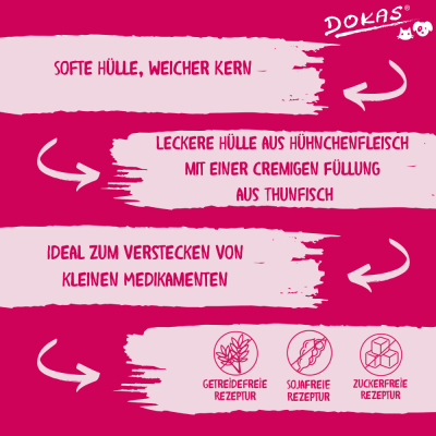 Thumbnail 6: Dokas Hühnchen-Rolle mit Thunfisch weiche Katzenleckerlis 32x 10g Multipack