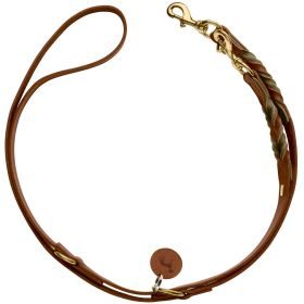 HUNTER Verstellbare Führleine Solid Education Duo 20/200, cognac/oliv