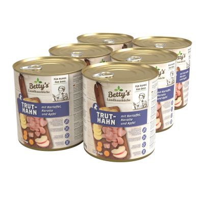 Thumbnail 3: Betty's Landhausküche Nassfutter für Hunde Truthahn mit Kartoffel 6x 800g