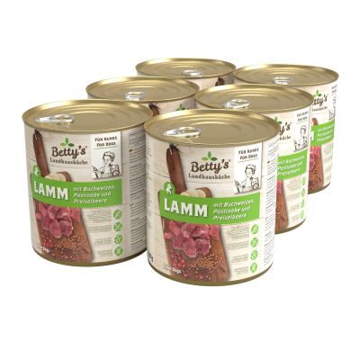 Thumbnail 3: Betty's Landhausküche Nassfutter für Hunde Lamm und Buchweizen 6x 800g