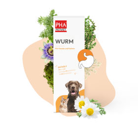PHA PetVet - PHA WURM für Hunde u. Katzen 50 ml - Wohltuende Kräutertropfen für Magen & Darm