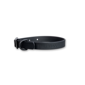 Fluffy Dog BioThane® Hundehalsband „All Black“ – vegan, wasserfest & verstellbar mit D-Ring