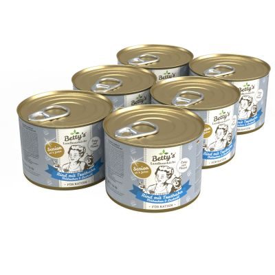 Thumbnail 3: Betty's Landhausküche Senior Katzenfutter Rind mit Truthahn, Möhrchen und Lachsöl 12x 200g