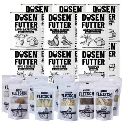 Schnauze & Co. PROBIERBOX L-XL Dosenfutter® 800 g + 100% FLEISCH