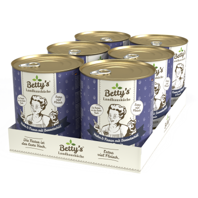 Thumbnail 3: Betty's Landhausküche Huhn und Fasan mit Borretschöl 800g x 6 Katze