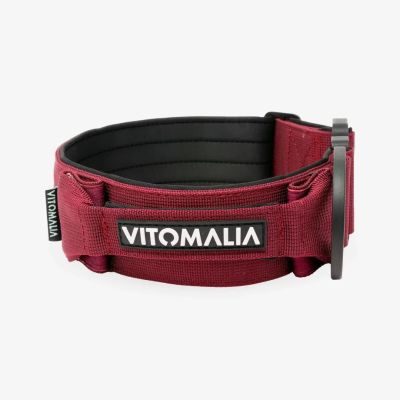 Vitomalia Extreme EditionTaktisches Hundehalsband mit belastbarer Schnalle & Magnet Handgriff - Bordeaux