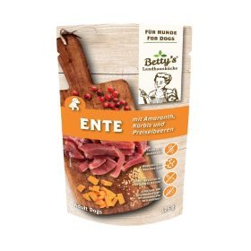 Betty's Landhausküche Nassfutter für Hunde Ente mit Amaranth 20x 125g im Frischebeutel