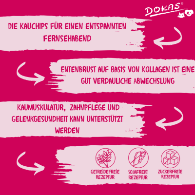 Thumbnail 3: Dokas Kauchips mit Entenbrust Kauartikel für Hunde 5x 175g Multipack