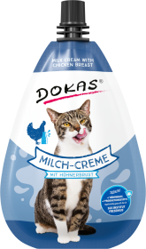 Dokas Milch-Creme mit Hühnerbrust Katzenfutter-Topping 8x 80g Multipack
