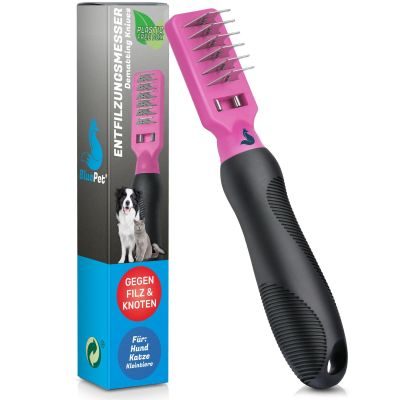 BluePet Entfilzer für Hunde und Katzen Rosa Rechtshänder