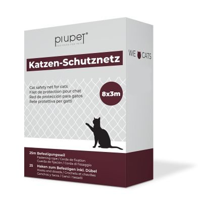 Thumbnail 5: PIUPET Katzennetz I transparent I inklusive Montagematerial I Katzennetz für Balkon | 8 x 3 m