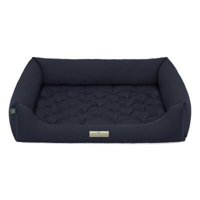 HOUND&NATURE Hundebett ZERMATT L dunkelblau + wasserfestem Baumwoll-Matratzenüberzug