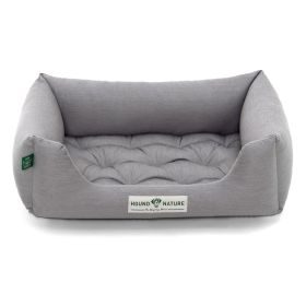 HOUND&NATURE SET: Hundebett ZERMATT S hellgrau + wasserfestem Baumwoll-Matratzenüberzug