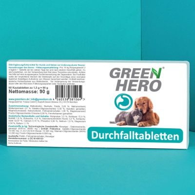 Thumbnail 2: Greenhero Durchfalltabletten für Hunde und Katzen | 60 Tabletten