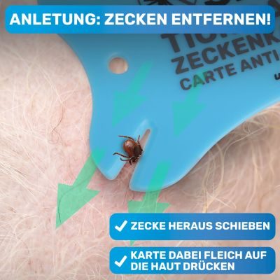 Thumbnail 5: BluePet Zeckenkarte mit Lupe: Zeckenentferner im Scheckkartenformat: Entfernung von Zecken bei Mensch & Tier I Tick Card erste Hilfe to go für Hunde, Katzen