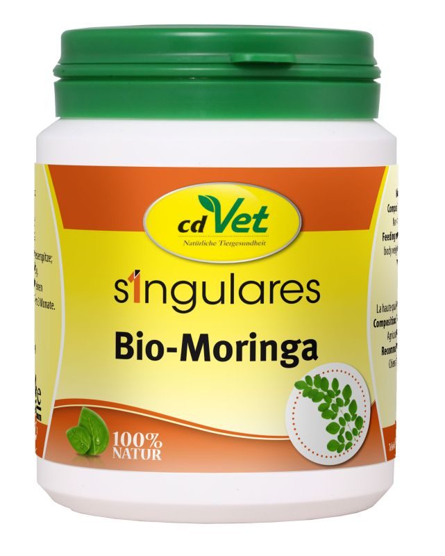 cdVet Singulares Bio-Moringa 100 g für Hunde, Katzen & Pferde – 100 % Bio-Moringablätter
