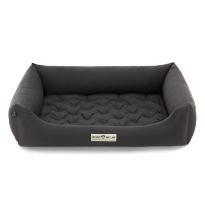 HOUND&NATURE Hundebett ZERMATT L dunkelgrau + wasserfestem Fleece-Matratzenüberzug