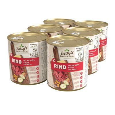 Thumbnail 2: Betty's Landhausküche Nassfutter für Hunde Rind mit Kartoffel 6x 800g