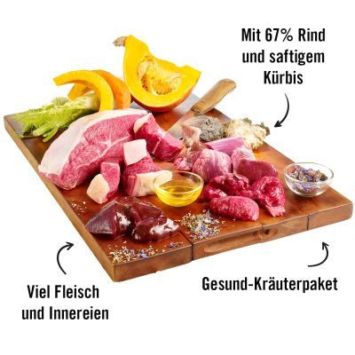 Thumbnail 2: Dogs'n Tiger Adult Premium Hundefutter, Nassfutter, Getreidefrei, Guadn, Rind & Kürbis, 12x 400g