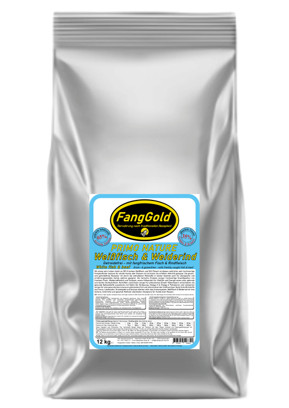 FangGold Primo Nature Weißfisch & Weiderind 12 kg