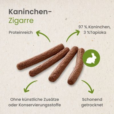 Thumbnail 4: kauartikel.com Kaninchen-Zigarre - Hunde-Kauartikel - Hunde-Snack - Hypoallergen-Kausnack - Hasen-Leckerli