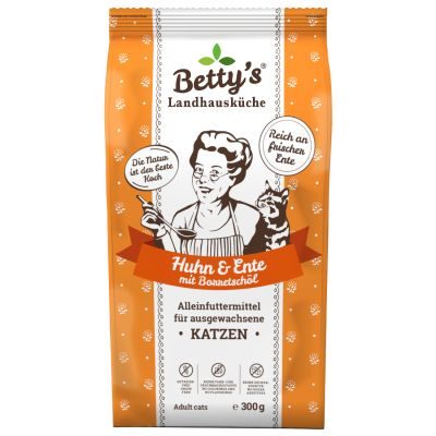 Betty's Landhausküche Betty's Landhausküche für Katzen Trockenfutter Huhn & Ente 300g