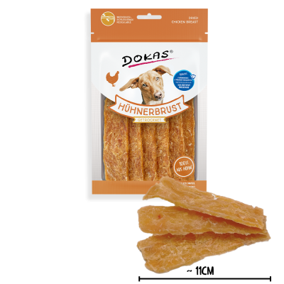 Thumbnail 6: Dokas Hühnerbrust getrocknet fettarme Leckerlis für Hunde 12x 70g Multipack