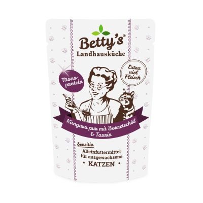 Thumbnail 1: Betty's Landhausküche Betty´s Landhausküche für Katzen Känguru pur mit Borretschöl 12x 100g im Frischebeutel