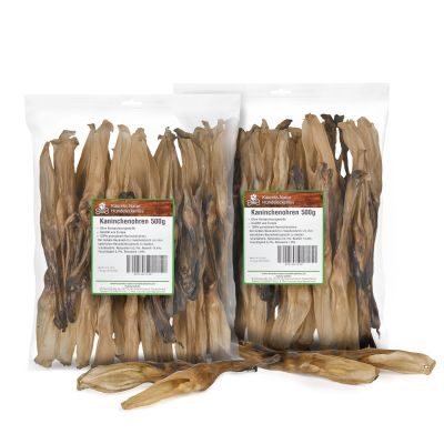 Thumbnail 2: Kaureks Natur Hundeleckerlies Kaninchenohren ohne Fell 2x500g