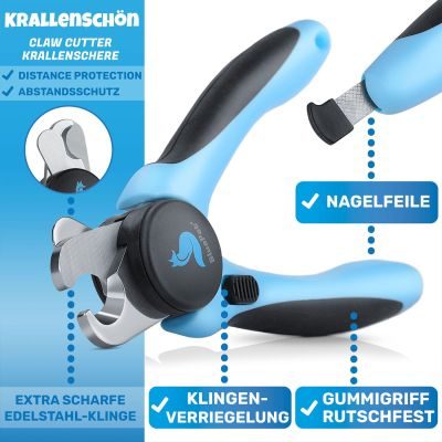 Thumbnail 5: BluePet Krallenschere mit Schutzplatte für kleine & große Hunde & Katzen I Einsteigerfreundlich I Krallenzange auch für Anfänger