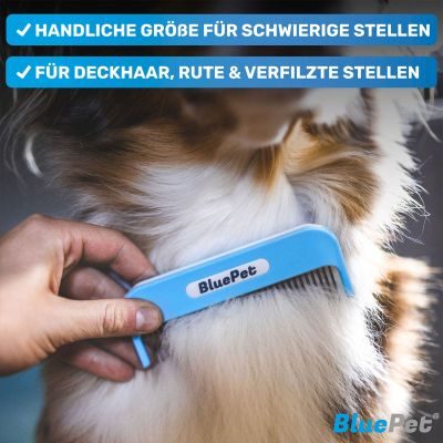 Thumbnail 2: BluePet "Zauberkamm" Entfilzungskamm mit rotierenden & nachgebenden Zinken: Entfernt Knoten & entwirrt Fell an empfindlichen Stellen, Langhaar Hunde & Katzen