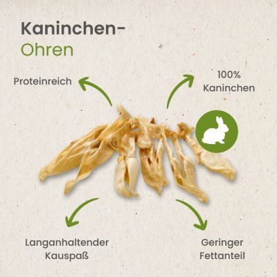 Thumbnail 4: kauartikel.com Kaninchen-Ohren - Hunde-Kauartikel - Hunde-Snack - Hypoallergen-Kausnack - Hasen-Leckerli