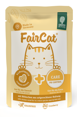 Green Petfood FairCat Care, getreidefreies Nassfutter für sensible, ausgewachsene Katzen, 8x85g